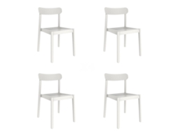 Set 4 Cadeiras Interior, Exterior Branco Elba Garbar