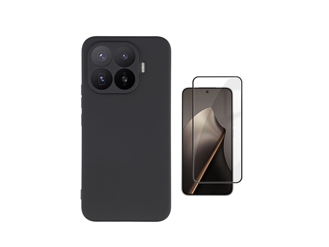 Kit Vidro Temperado Capa Silicone Líquido Phonecare Para Xiaomi 17t 5g - Preto