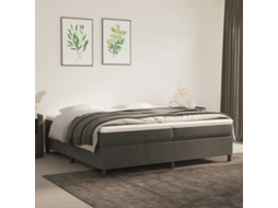 Vidaxl Cama Com Molas/colchão 200x200 Cm Veludo Cinzento-escuro