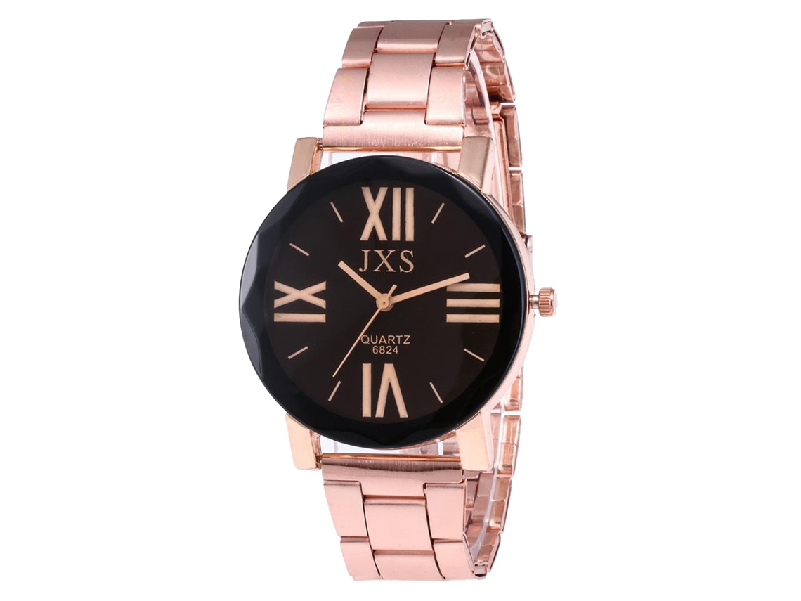 Relógio de Pulso de Quartzo com Pulseira de Aço Estilo Simples Painel Redondo J41 4