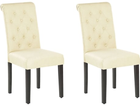 Conjunto de 2 Cadeiras Jantar Velva (Bege - Poliéster - 48x46x98 cm)