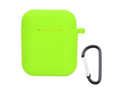 Aetheria capa Protetora de Silicone para Estojo de Carregamento Airpods com Mosquetão Cor Verde