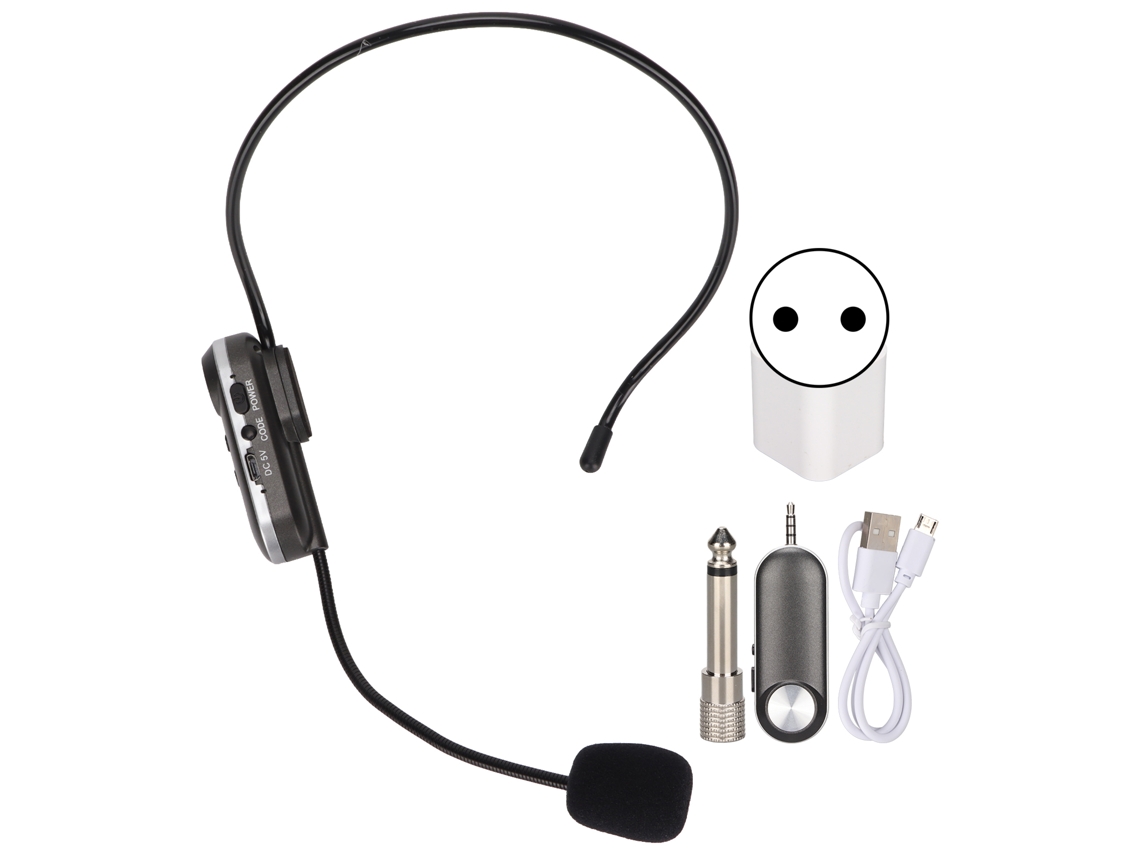Fone de Ouvido Sem Fio EOOCOO, com microfone, UHF, jack 3.5mm