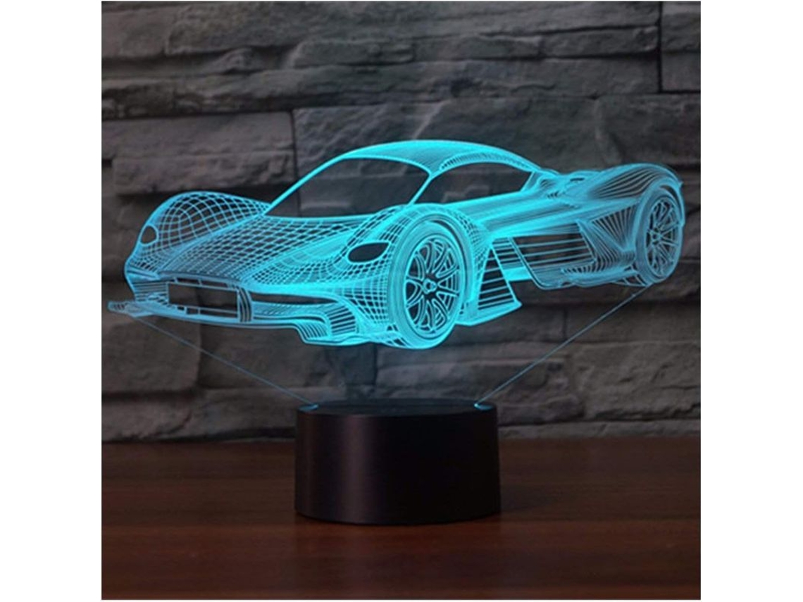 Lâmpada De Ilusão 3d Led Luz Noturna Mesa De Noite Para Crianças Controle Táctil 7 Cores