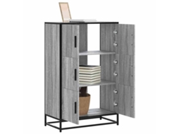 Vidaxl Armário Alto 68x35x106,5 Cm Madeira E Metal Cinza Sonoma