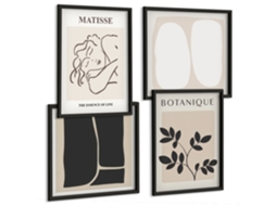 Conjunto De Pinturas Flores Retrô De Cidades Do Mundo Moldura Preta Imagens Para Um Quarto Infantil Espelharte (conjunto De 4 Imagens)