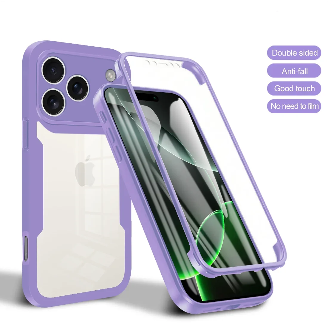 (roxo, Iphone 16 Plus) Capa De Celular Ultrafina E Transparente De Luxo, Com Proteção Total De 360° Contra Quedas.
