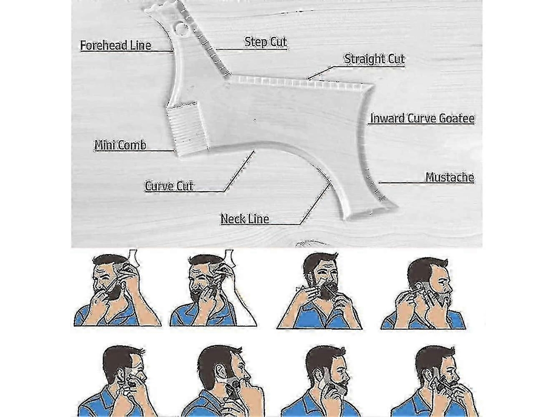 Estêncil Guia Para Barba 2 Peças Compatível Com Corte E Barbear