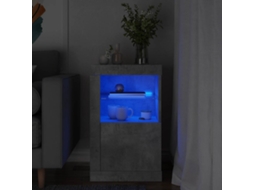 Vidaxl Armário De Apoio C/ Luzes Led Derivados Madeira Cinza Cimento