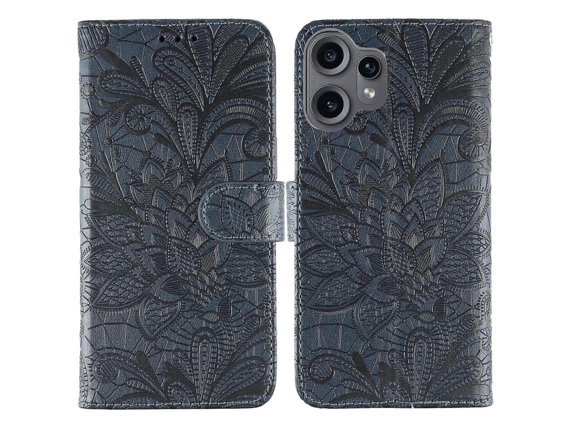 Capa De Celular Flip Em Couro Com Relevo De Renda Floral Para Nothing Cmf Phone 2 Pro