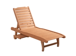 Bain de Soleil Transat Style Colonial Dossier Réglable 3 Positions Roulettes Tablette Support Bois Sapin Pré huilé ESSÊNCIACASA