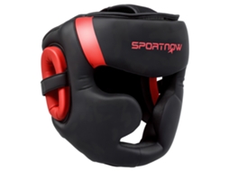 Capacete De Boxe Com Correia Ajustável Protetor De Cabeça Para Artes Marciais Karate Tamanho L Vermelho E Preto
