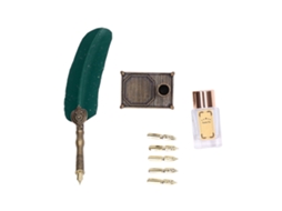 Caneta Estilográfica Vintage De Luxo Com Ponta De Ouro, Base E Tinta Para Caligrafia.