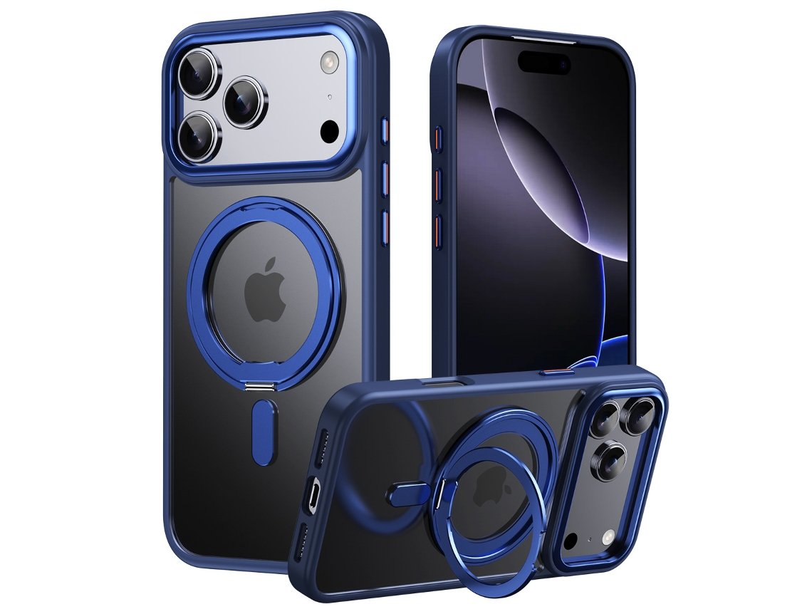 Capa Rígida Magsafe Para Iphone 17 Pro Max Azul Fosco