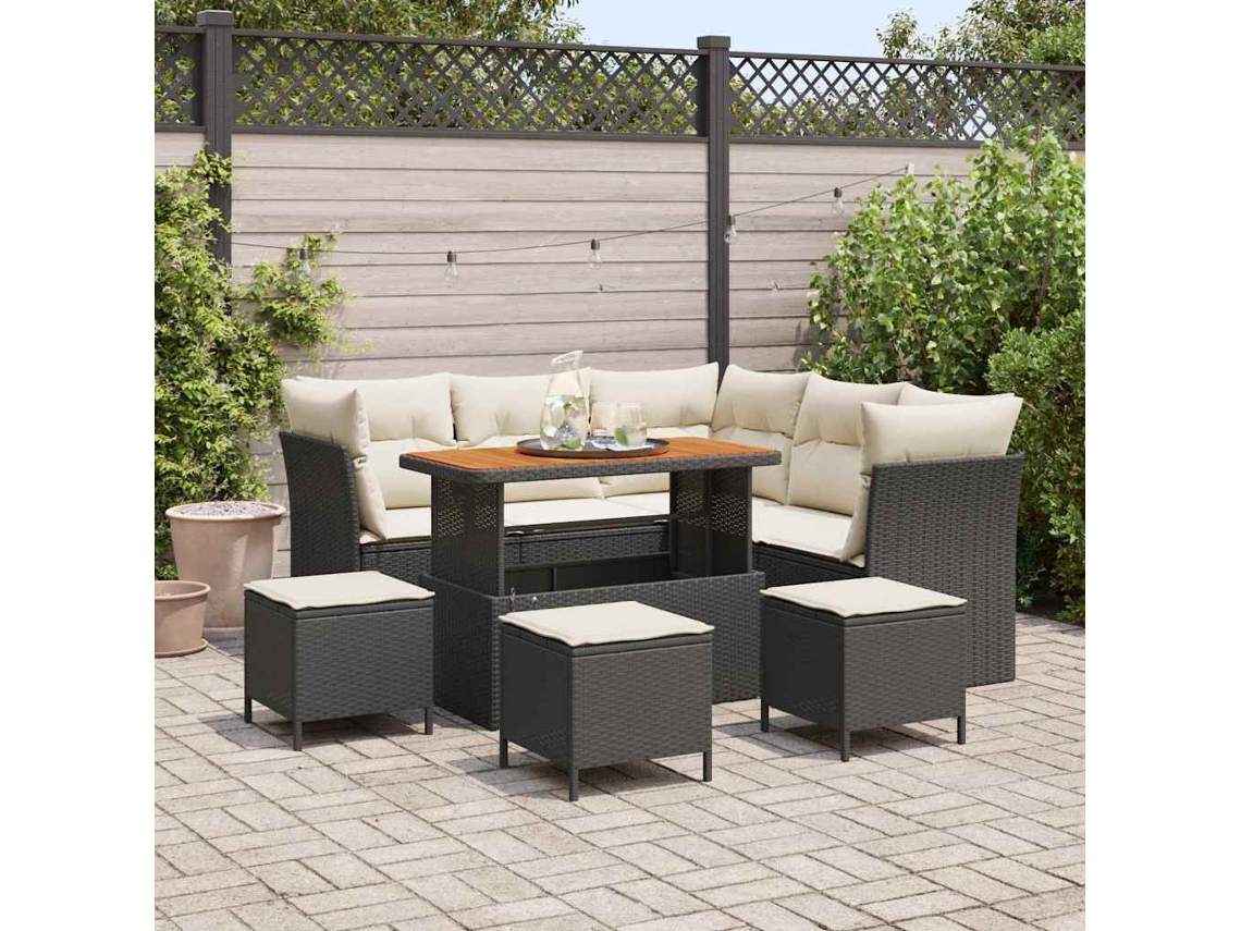 Vidaxl Conjunto De Sofá De Jardim 9 Unid. 5-número De Lugares