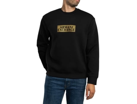 Sweatshirt De Homem Armani Exchange Estampa Diagonal Dourado (m)
