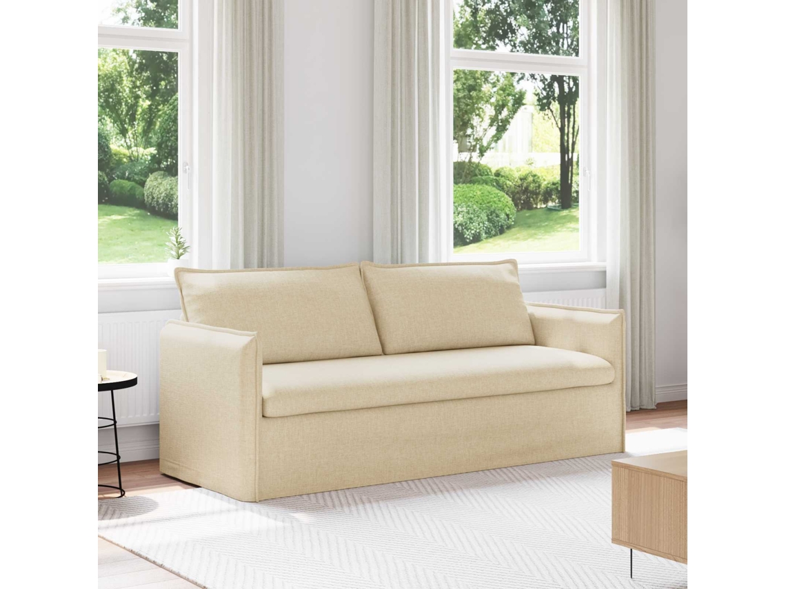 Vidaxl Sofá Creme 196 X 82 X 85 Cm Tecido