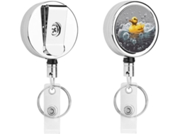 Chaveiro Retrátil Bubble Duck, Chaveiro De Mola Espiral Resistente Em Aço Inoxidável, Clipe De Cinto E Argola De Chave