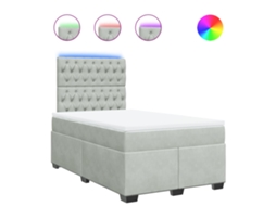Cama Boxspring com Colchão 120x190 cm Veludo Cinzento Claro MAISON EXCLUSIVE