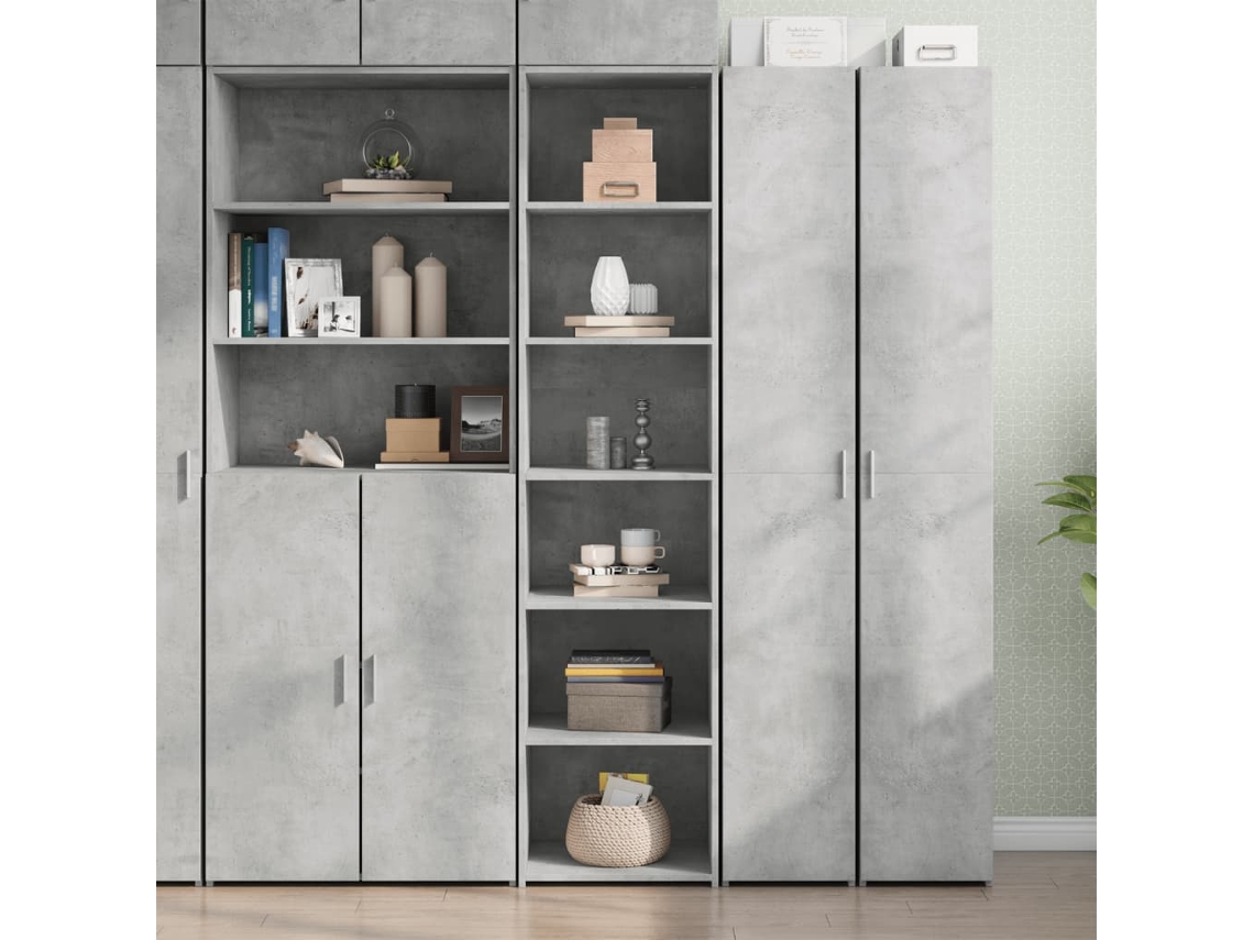 Vidaxl Armário Alto 45x41x185 Cm Derivados De Madeira Cinza Cimento