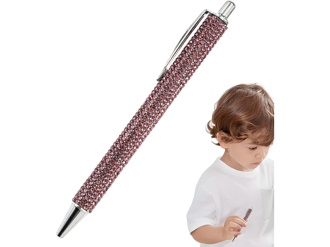 Caneta Esferográfica Com Strass, Retrátil, Brilhante, Para Escrever,