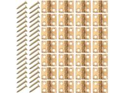 60 Conjuntos De Dobradiças Dobráveis Douradas Em Miniatura 10mm Para Casa Bonecas, Portas De Armários E Caixas