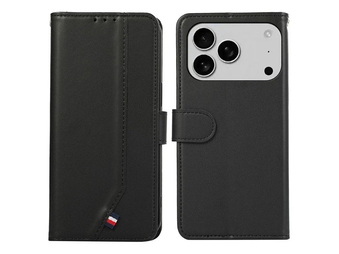 Capa Carteira Para Iphone 17 Pro Max Com Bloqueio Rfid - Preta