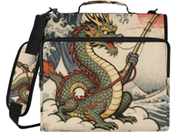 Massa japonesa de 3 anéis com tâmaras, grande capacidade, ideal para documentos e arquivos.