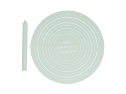Conjunto de Rolo de Massa com Medidas Rolo Antiaderente e Tapete de Silicone para Cozinha Verde