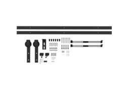 Ferragens Porta Correr 244cm Aço Carbono Preto Roldanas VELTRIX