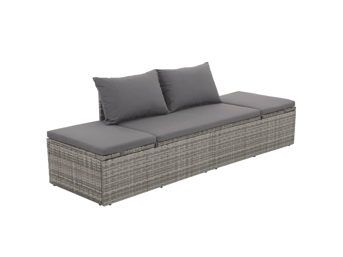 Maison Exclusive - Espreguiçadeira De Jardim 195x60 Cm Vime Pe Cinzento