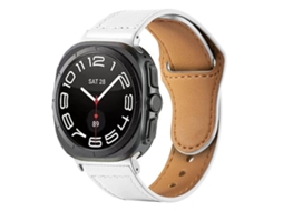 Bracelete para Samsung Galaxy Watch Ultra Couro Fivela Reversa e Rebite Branca XIAOMOYU (47mm)