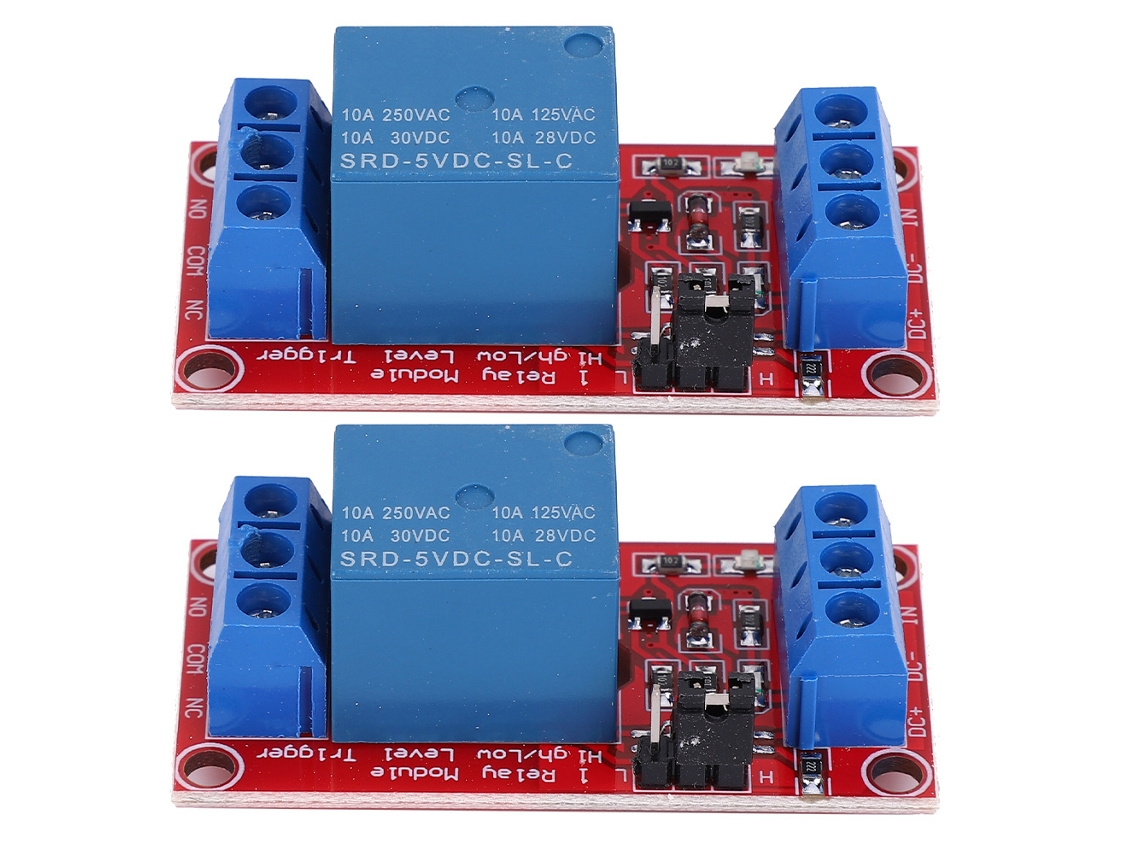 2 módulos de relé de 1 canal 5V com gatilho de nível baixo por optoacoplador para Arduino | S/BRAND