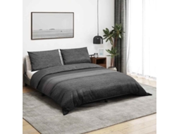 Vidaxl Conjunto De Capa De Edredão 260x220 Cm Algodão Cinza-escuro