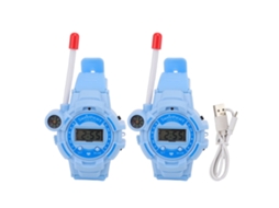Relógio infantil walkie-talkie com pano para visor LCD, redução de ruído, antena telescópica e protetor de luz (azul) - aquaforge