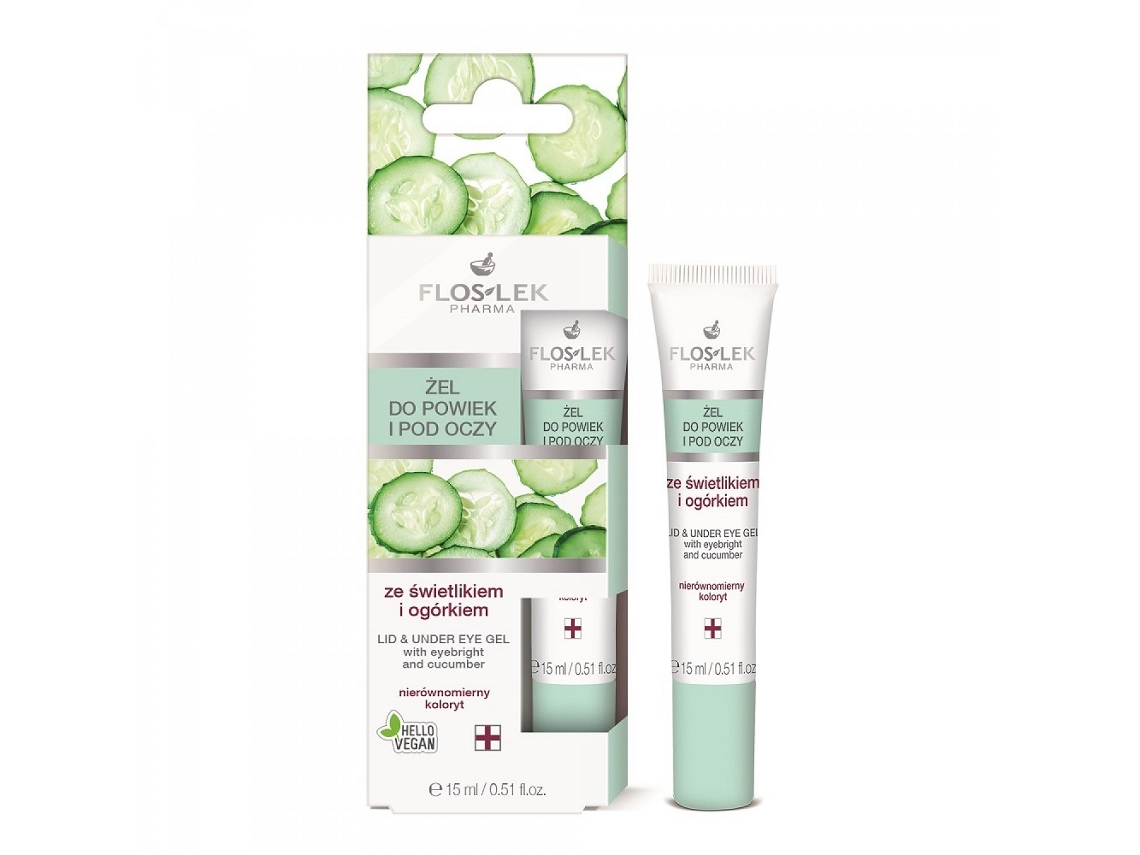 Flos Lek Soothing Herbal Eye Gel With Eyebright Cucumber Extract, 15 Ml Floslek