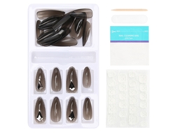 24 Unidades De Uñas Falsas Reutilizables De Tapa Completa Para Manicura Accesorio Uñas Artificiales F745-10