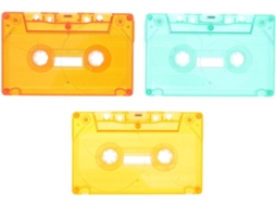 Ganazono Conjunto De 3-estojos Fita Cassete Plástico Estilo Retrô, Coloridos E Multiuso Para Decoração De Celulares