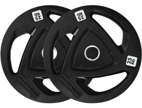 Discos Olimpicos Premium 25kg Conjunto De 2 Tri Grip 50mm Pesos De Alta Intensidade Para Treino De Forca E Home Gym Ph Fitness
