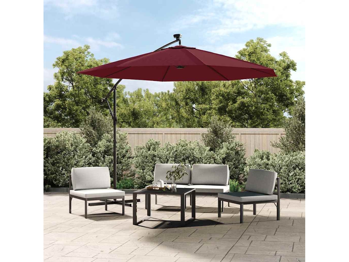 Vidaxl Tecido De Substituição P/ Guarda-sol Cantilever 300 Cm Bordô