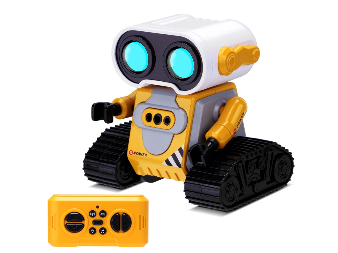 Mali brinquedo Robô Controle Remoto 2.4ghz com Sensor de Gestos Recarregável Led Música Presente para Crianças Meninos Meninas Amarelo e Cinza
