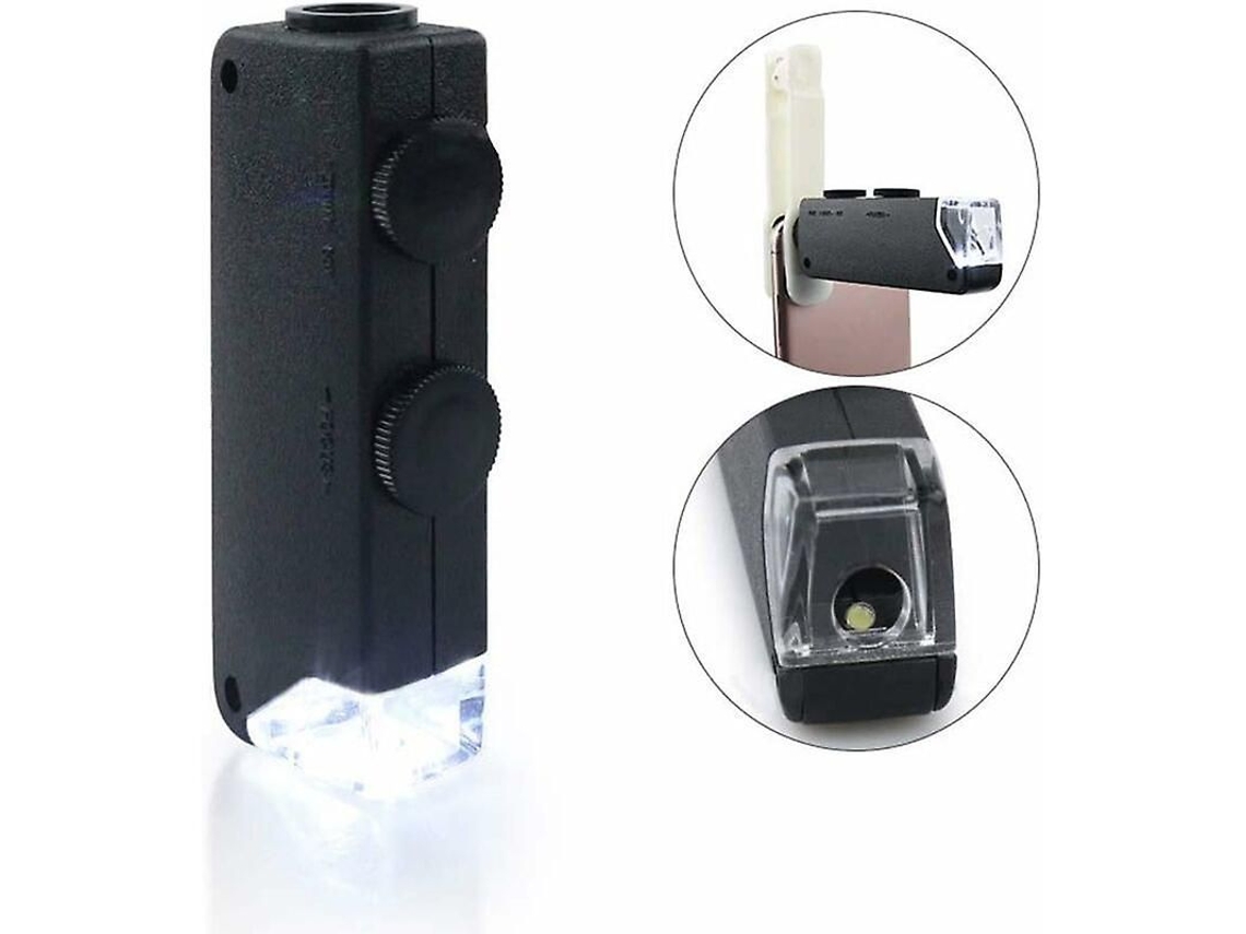 Microscópio De Bolso Led 60x - Lupa De 100x