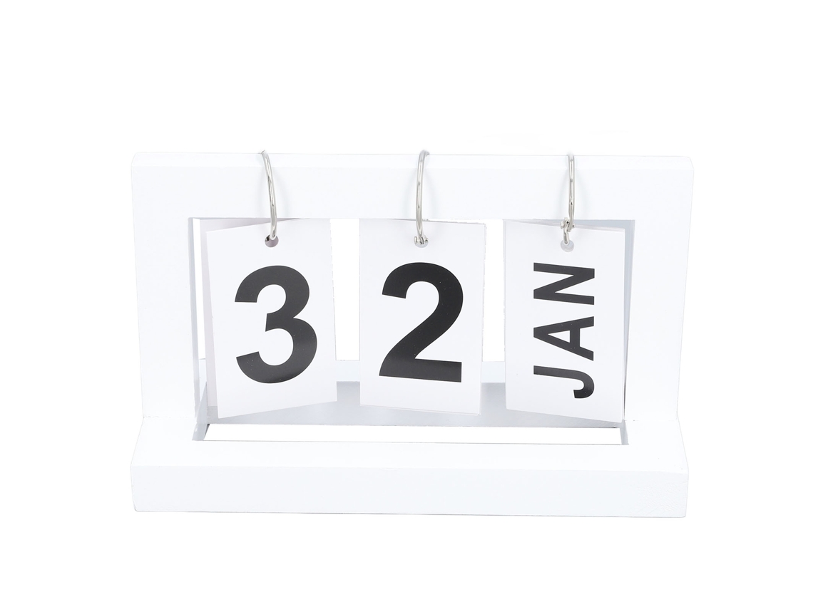 Mali calendário Flip de Mesa de Madeira Vintage Estilo Nórdico para Escritório e Lar Branco
