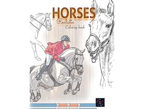 Livro Realistic horses coloring book adult coloring books animals de Happy Arts Coloring (Inglês)
