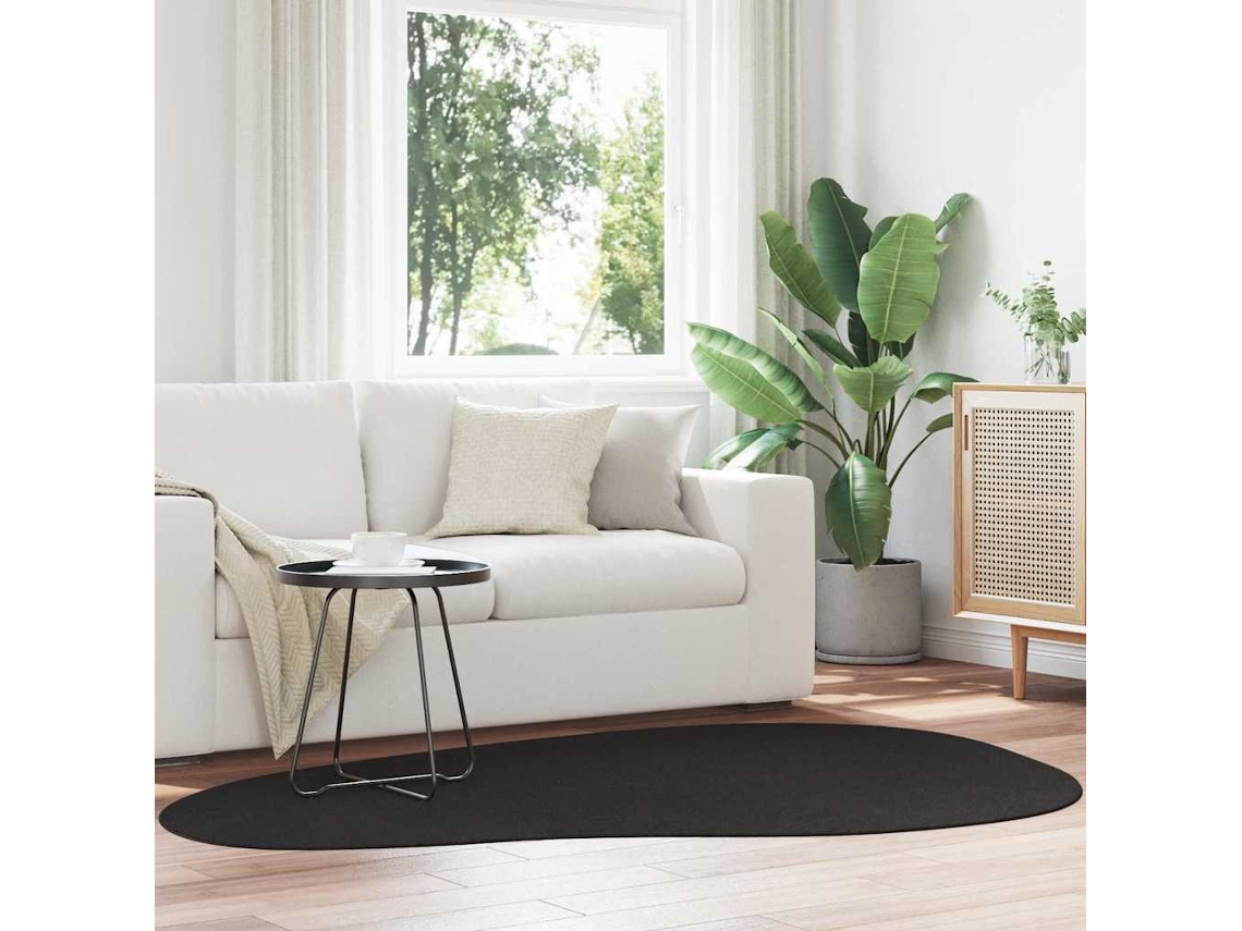 Vidaxl Tapete Huarte Preto 140 X 200 Cm Poliéster