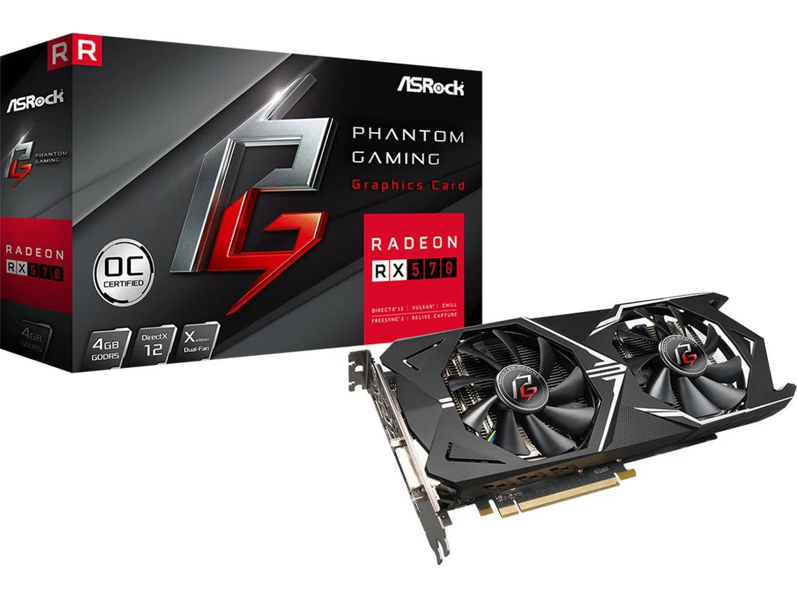 Placa Gráfica ASROCK Phantom X Radeon RX 570 (AMD - 4 GB DDR5)
