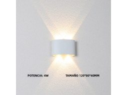 Luminária De Parede Led À Prova D'água Ip65 (branco Frio 4w), Em Alumínio, Para Jardim.