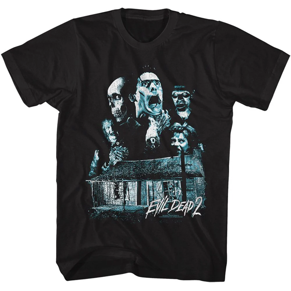 Unisex Adult T-shirt Rockinstone Evil Dead Collage Black Sizem