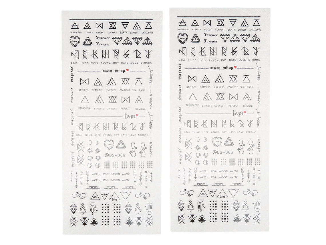 2pcs Adesivo De Arte De Unha Com Letras Transferência De Água Decoração Para Unhas Diy