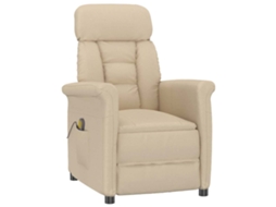 Vidaxl Cadeira De Massagem Creme 96.5 X 70.5 X 95 Cm Microfibra